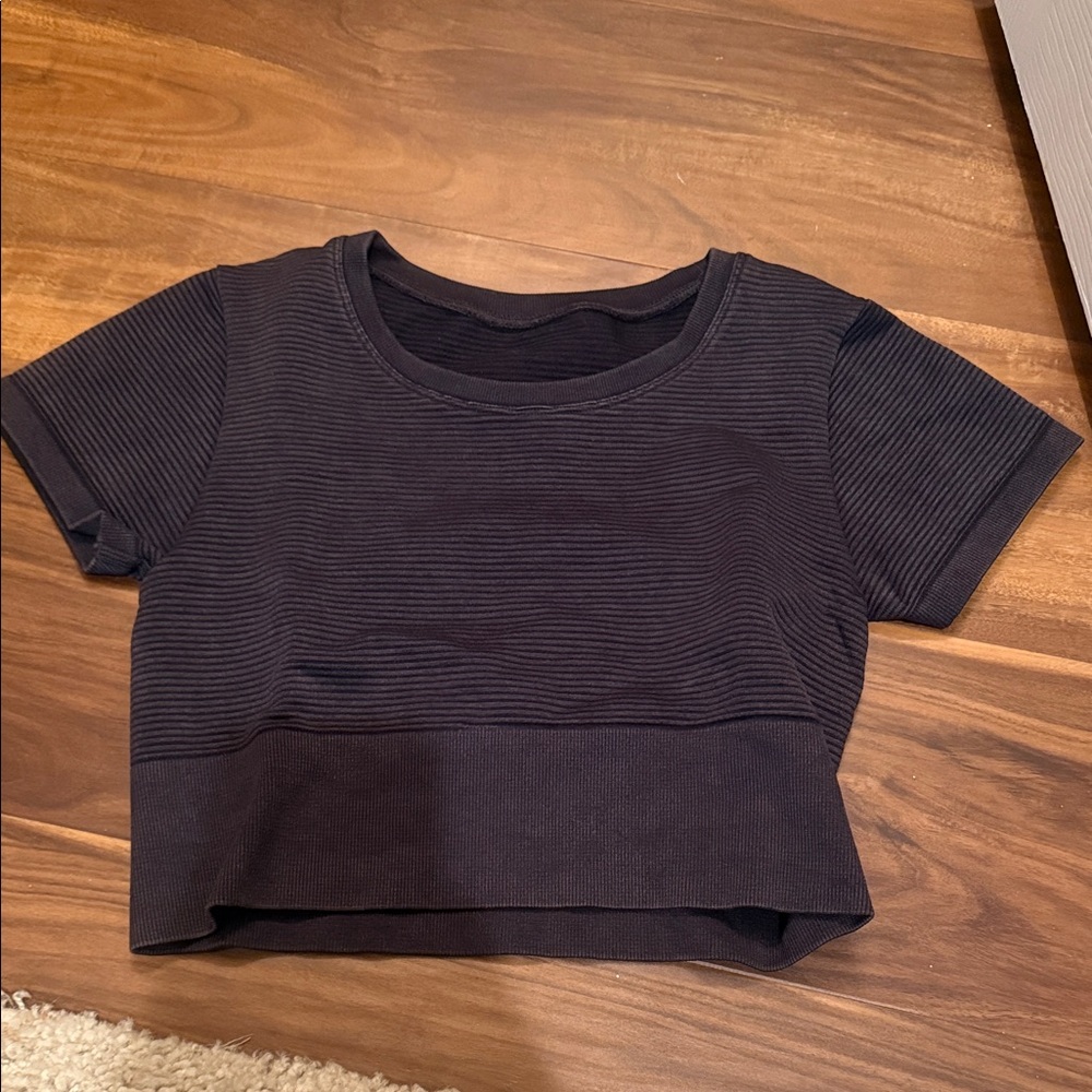 Aerie Black Ribbed Crop Top